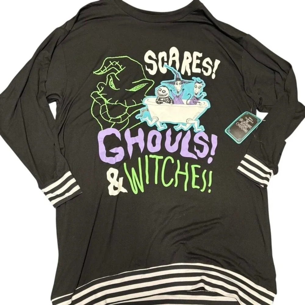 Disney TNBC Oogie Boogie Witches Sleepshirt Oversized Nightgown Womens Small NWT - Picture 4 of 5